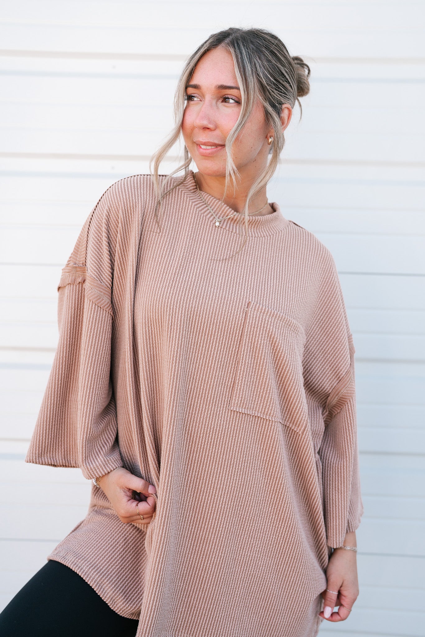 Forever Ideal Ribbed Top - Coffee