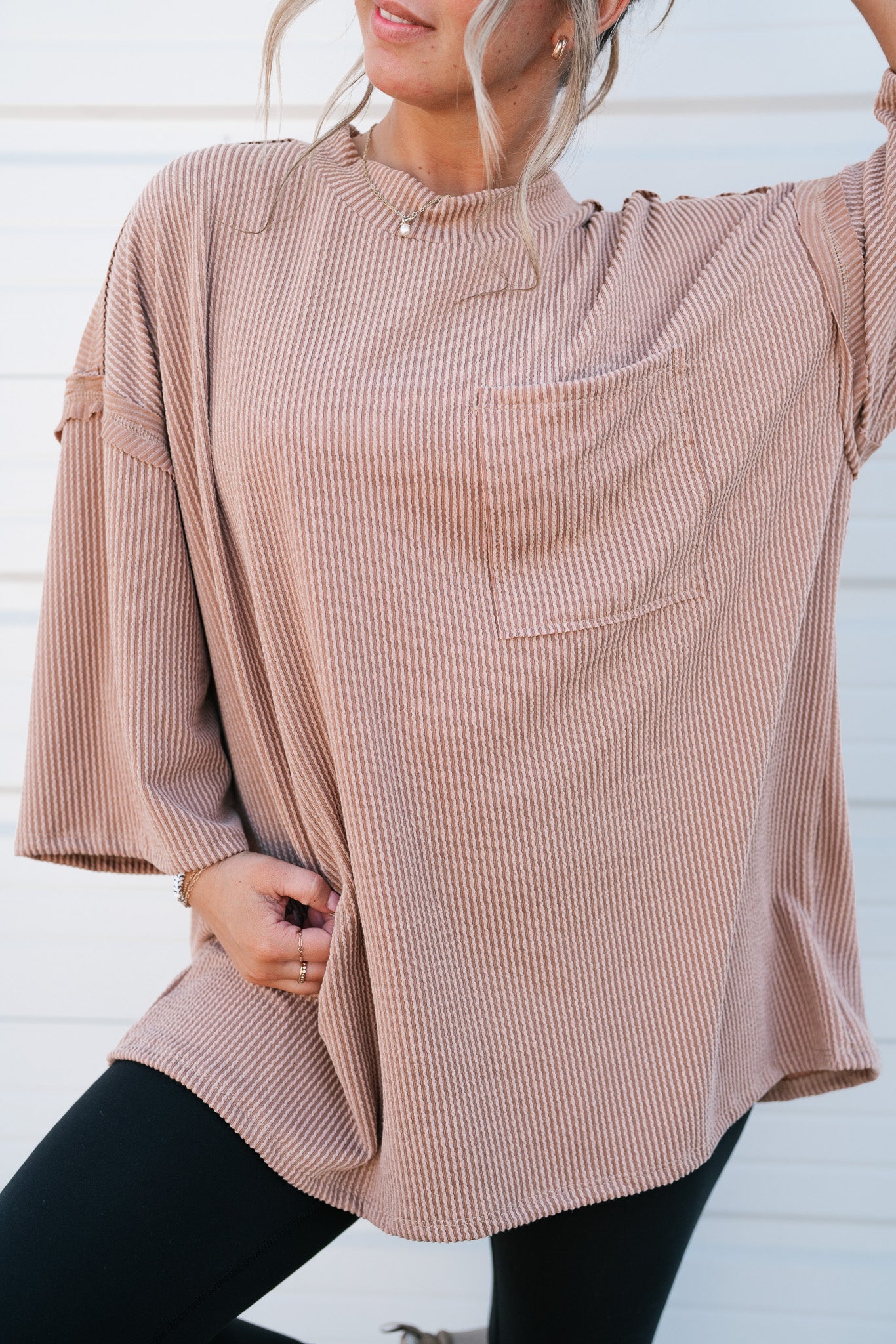 Forever Ideal Ribbed Top - Coffee