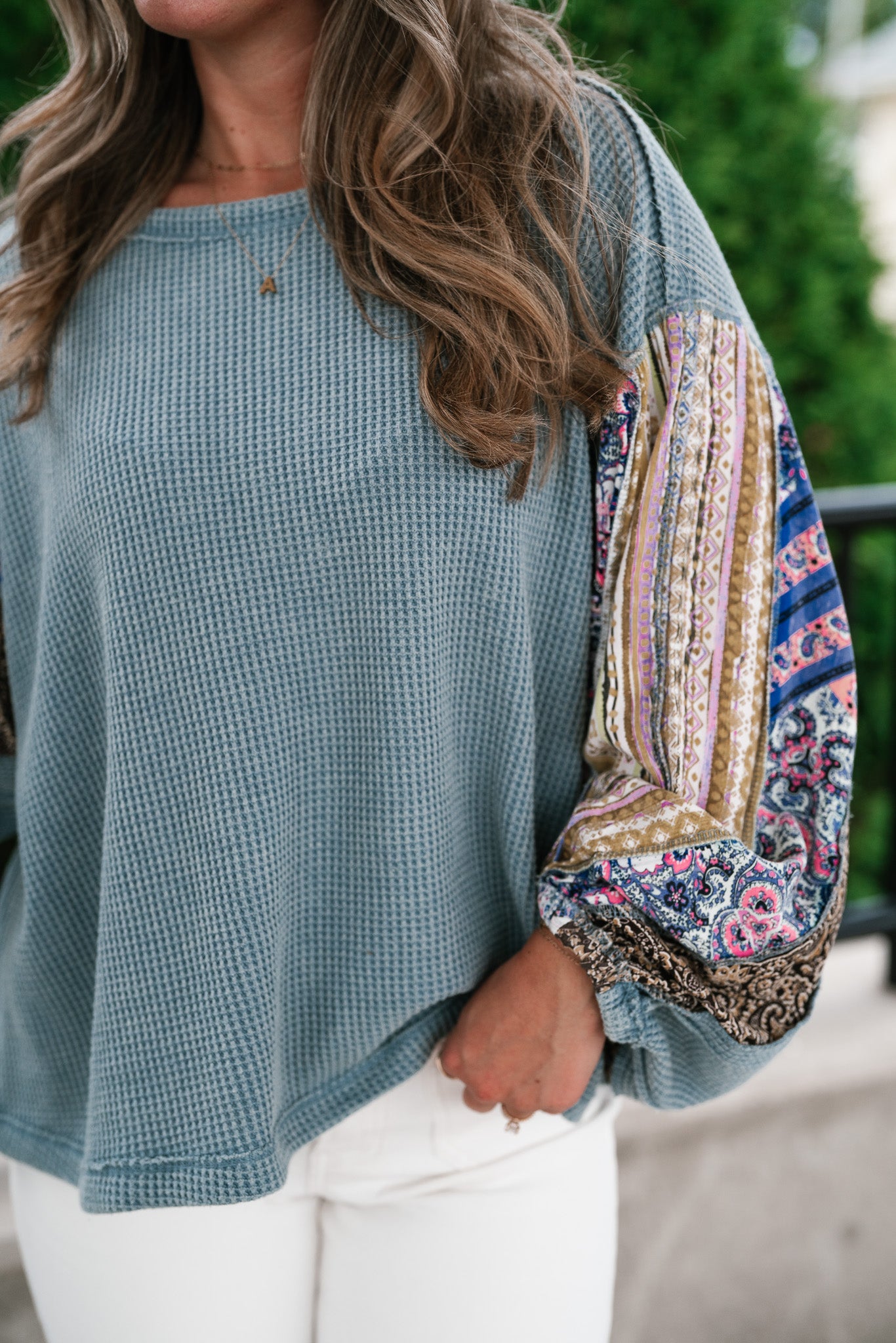 Woodland Charm Mixed Print Knit Top