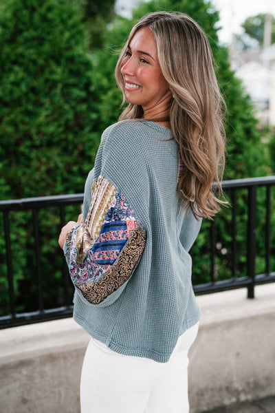 Woodland Charm Mixed Print Knit Top
