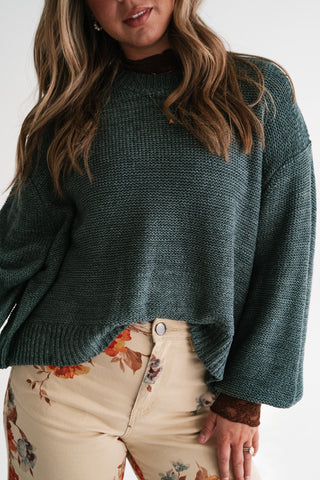 Mountain Air Chunky Knit Oversized Sweater - Ash Jade
