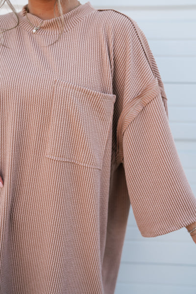 Forever Ideal Ribbed Top - Coffee