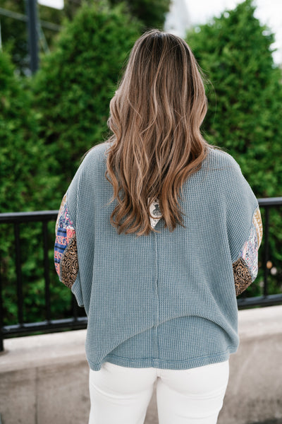 Woodland Charm Mixed Print Knit Top