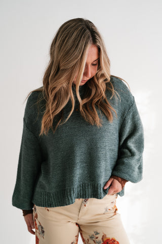 Mountain Air Chunky Knit Oversized Sweater - Ash Jade