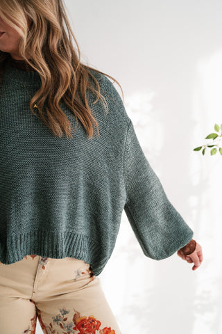 Mountain Air Chunky Knit Oversized Sweater - Ash Jade