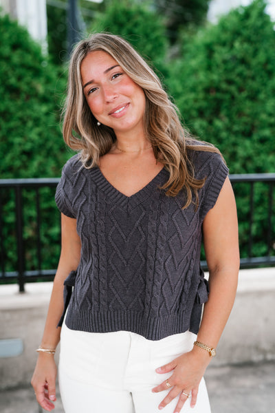 Charcoal Charm Cable Vest