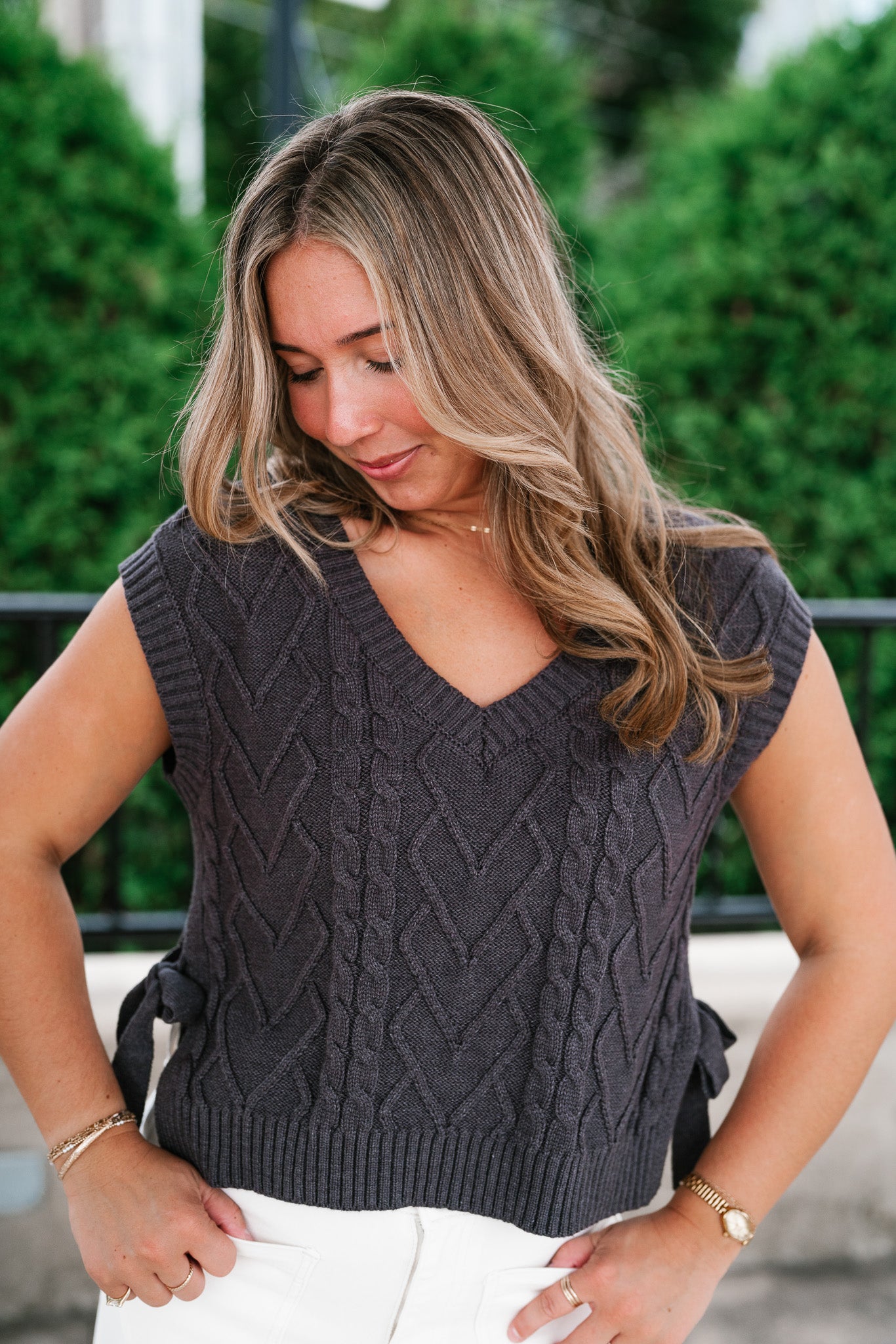 Charcoal Charm Cable Vest