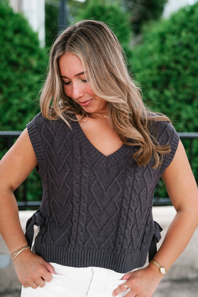 Charcoal Charm Cable Vest