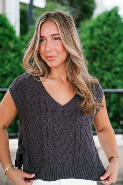 Charcoal Charm Cable Vest