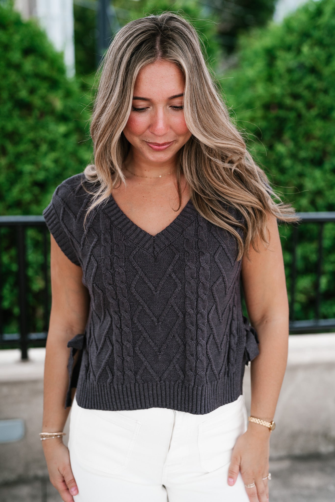 Charcoal Charm Cable Vest