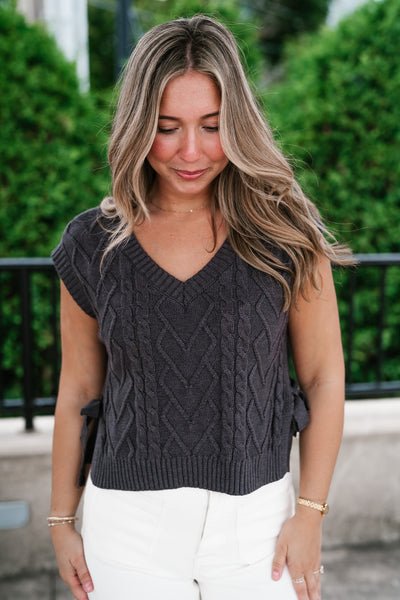 Charcoal Charm Cable Vest