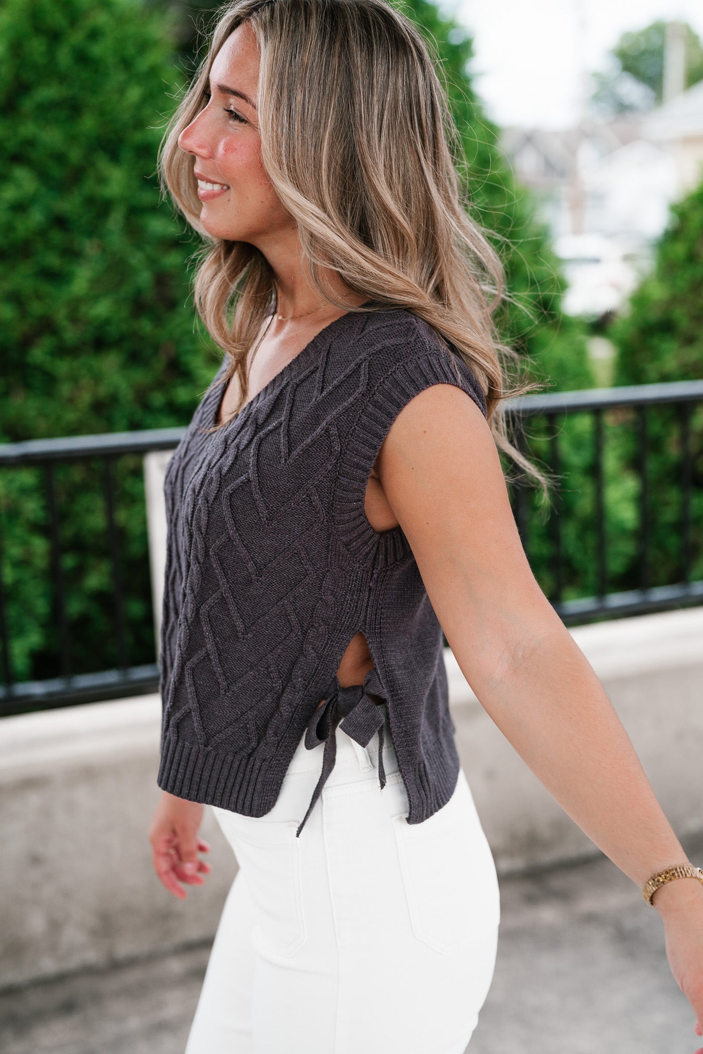 Charcoal Charm Cable Vest