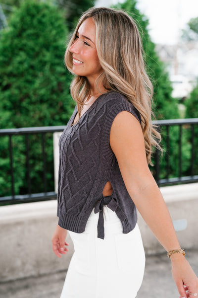 Charcoal Charm Cable Vest