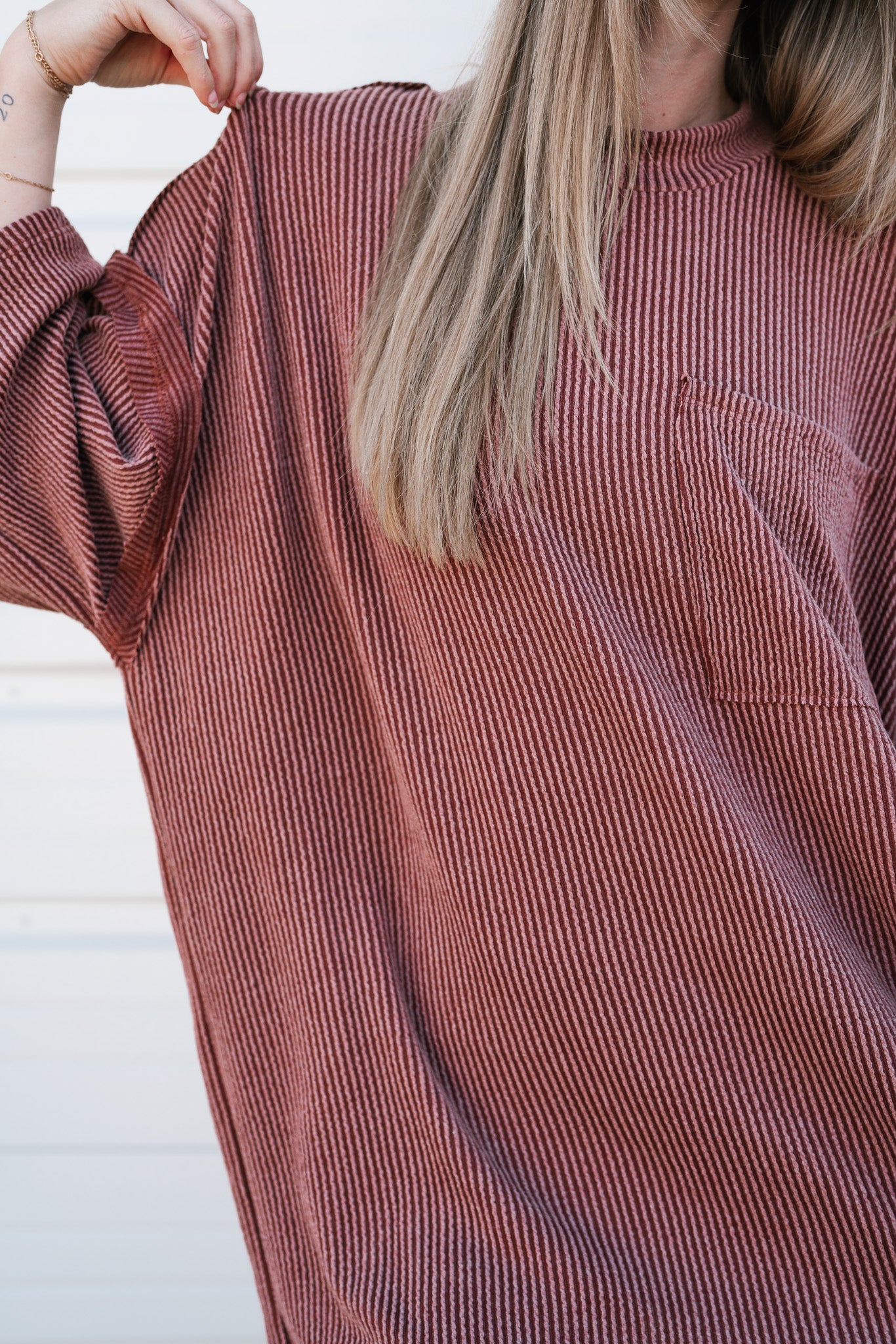 Forever Ideal Ribbed Top - Rust