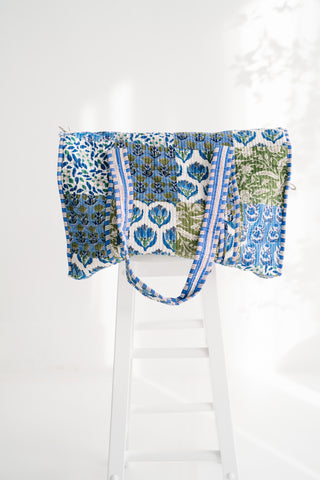 Blue Mist Patchwork Duffle Bag