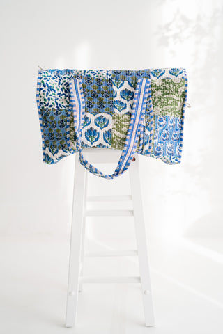 Blue Mist Patchwork Duffle Bag