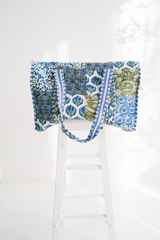 Blue Mist Patchwork Duffle Bag