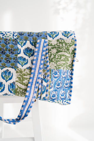 Blue Mist Patchwork Duffle Bag