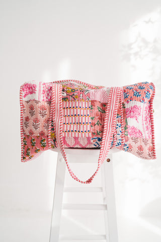 Floral Harmony Patchwork Duffle Bag