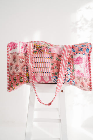 Floral Harmony Patchwork Duffle Bag