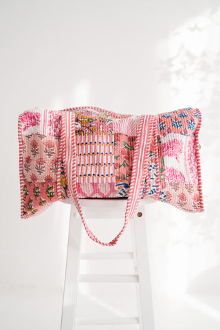 Floral Harmony Patchwork Duffle Bag