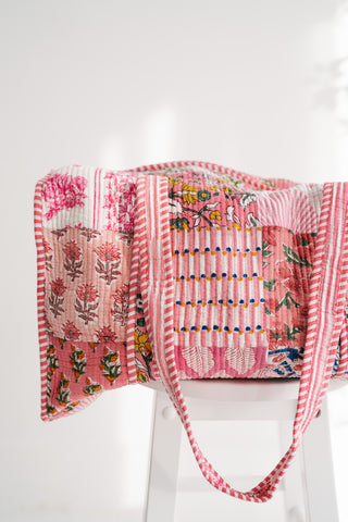 Floral Harmony Patchwork Duffle Bag