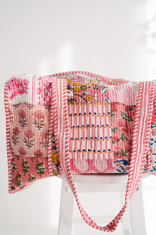 Floral Harmony Patchwork Duffle Bag