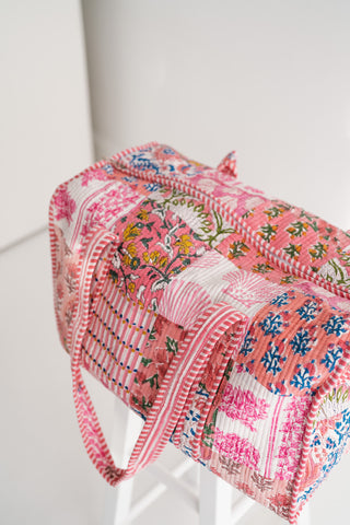 Floral Harmony Patchwork Duffle Bag