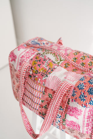 Floral Harmony Patchwork Duffle Bag