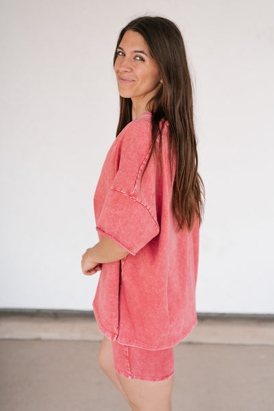 Faded Red Free As Can Be Top - Online