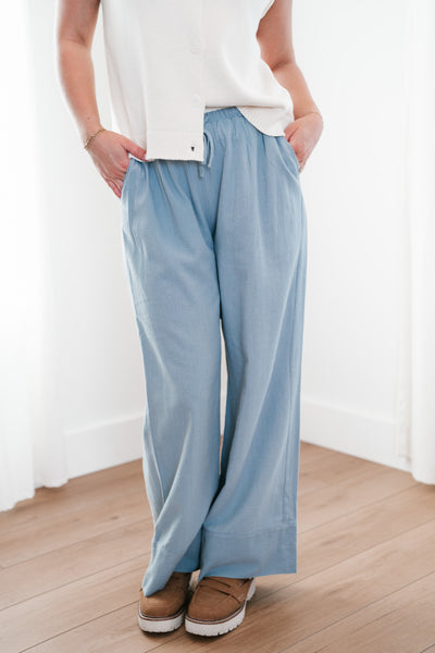 Serene Stripes Wide Leg Drawstring Pant