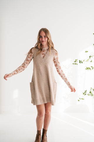 Soft Journey V-Neck Knit Tunic Sweater Vest