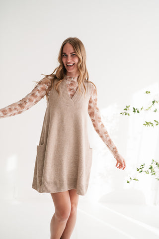 Soft Journey V-Neck Knit Tunic Sweater Vest