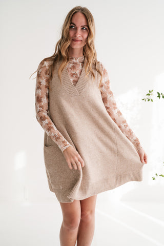 Soft Journey V-Neck Knit Tunic Sweater Vest