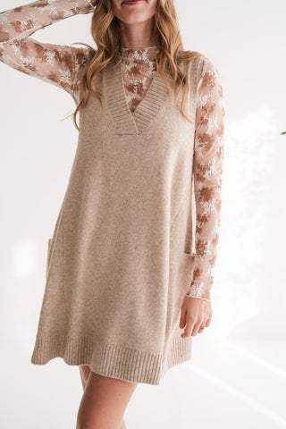 Soft Journey V-Neck Knit Tunic Sweater Vest