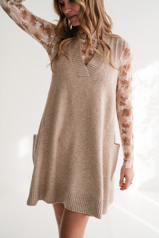 Soft Journey V-Neck Knit Tunic Sweater Vest