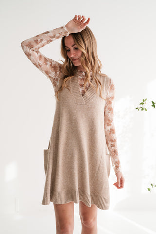Soft Journey V-Neck Knit Tunic Sweater Vest