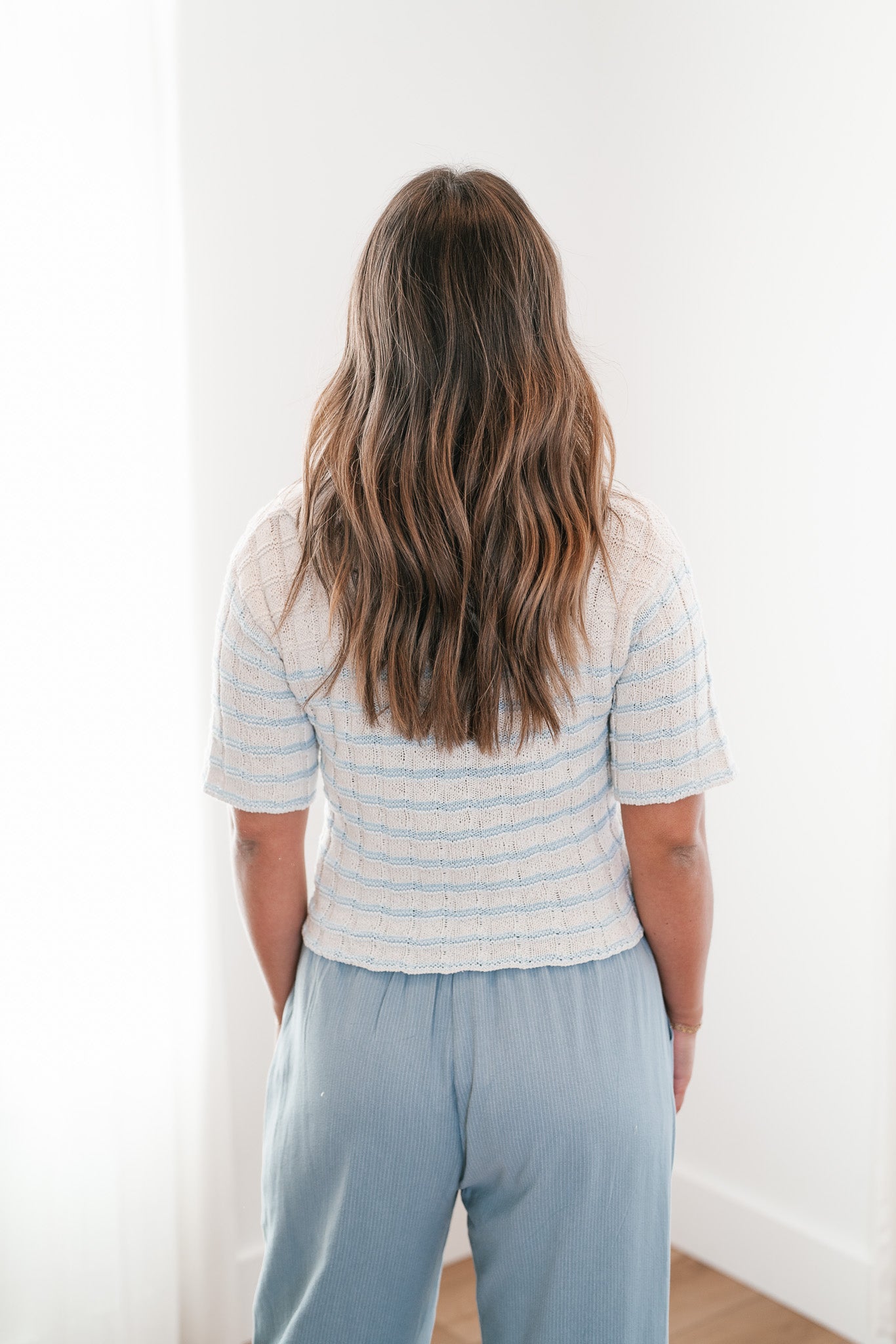 Coastal Breeze Striped Button Up Cardigan