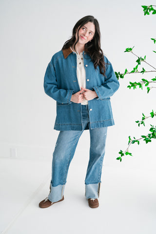 Stonebrook Corduroy Collar Denim Jacket