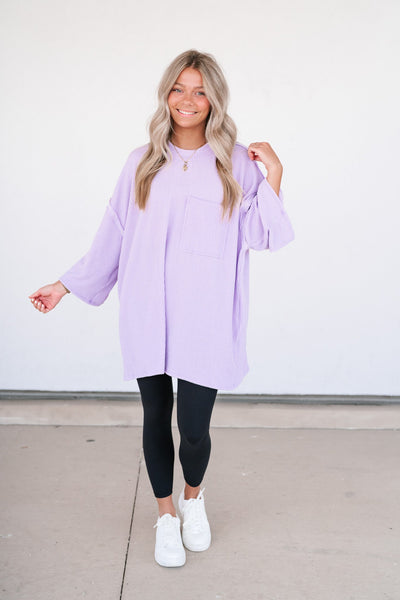 Forever Ideal Ribbed Top - Lavender