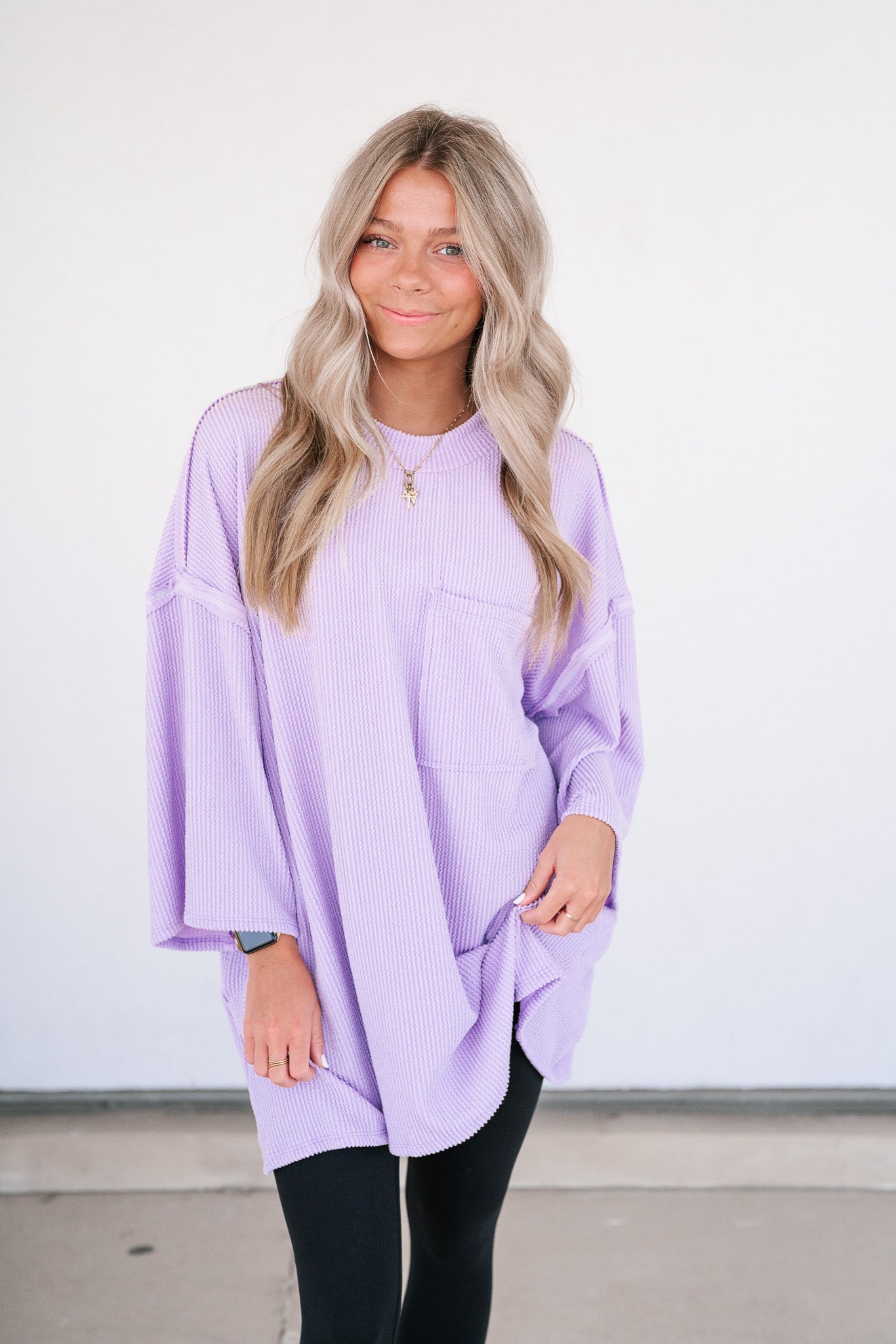 Forever Ideal Ribbed Top - Lavender