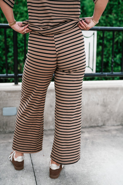 Good Feels Relaxed Striped Set Pants - Mocha