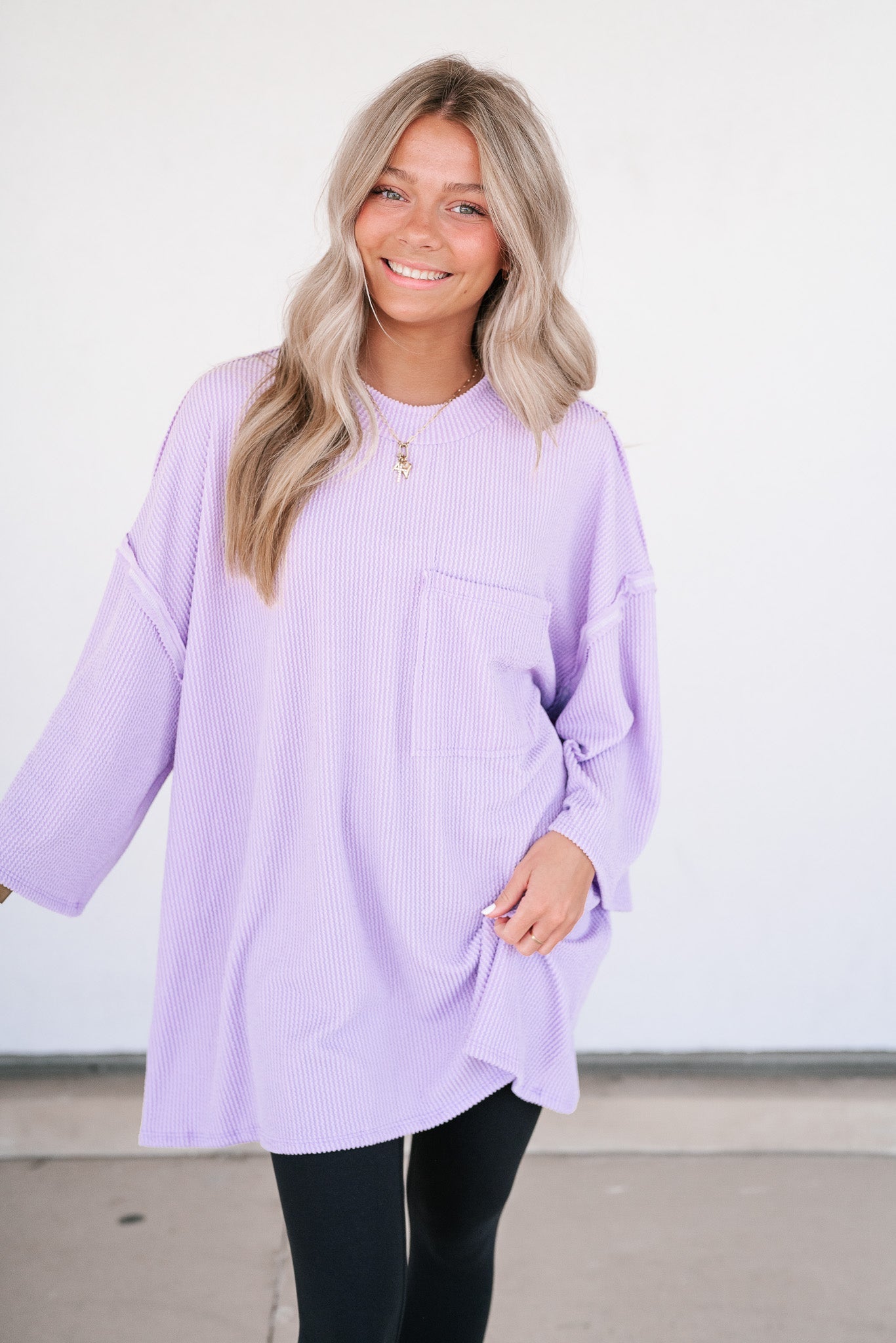 Forever Ideal Ribbed Top - Lavender