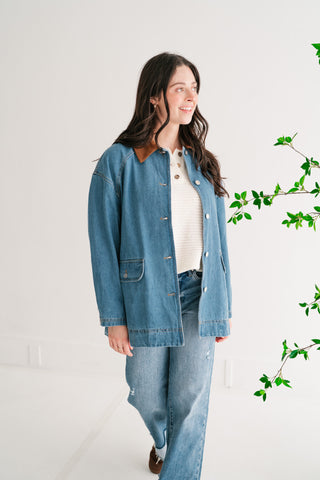 Stonebrook Corduroy Collar Denim Jacket