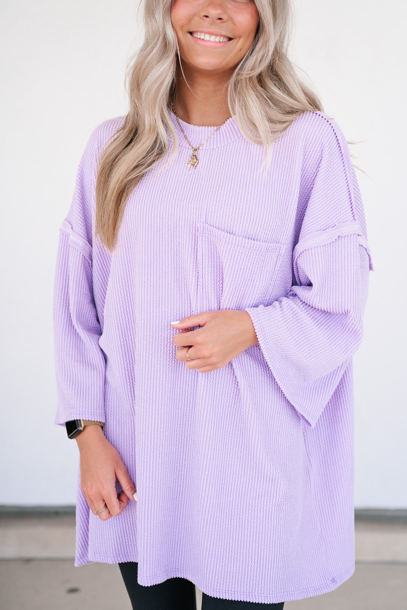 Forever Ideal Ribbed Top - Lavender