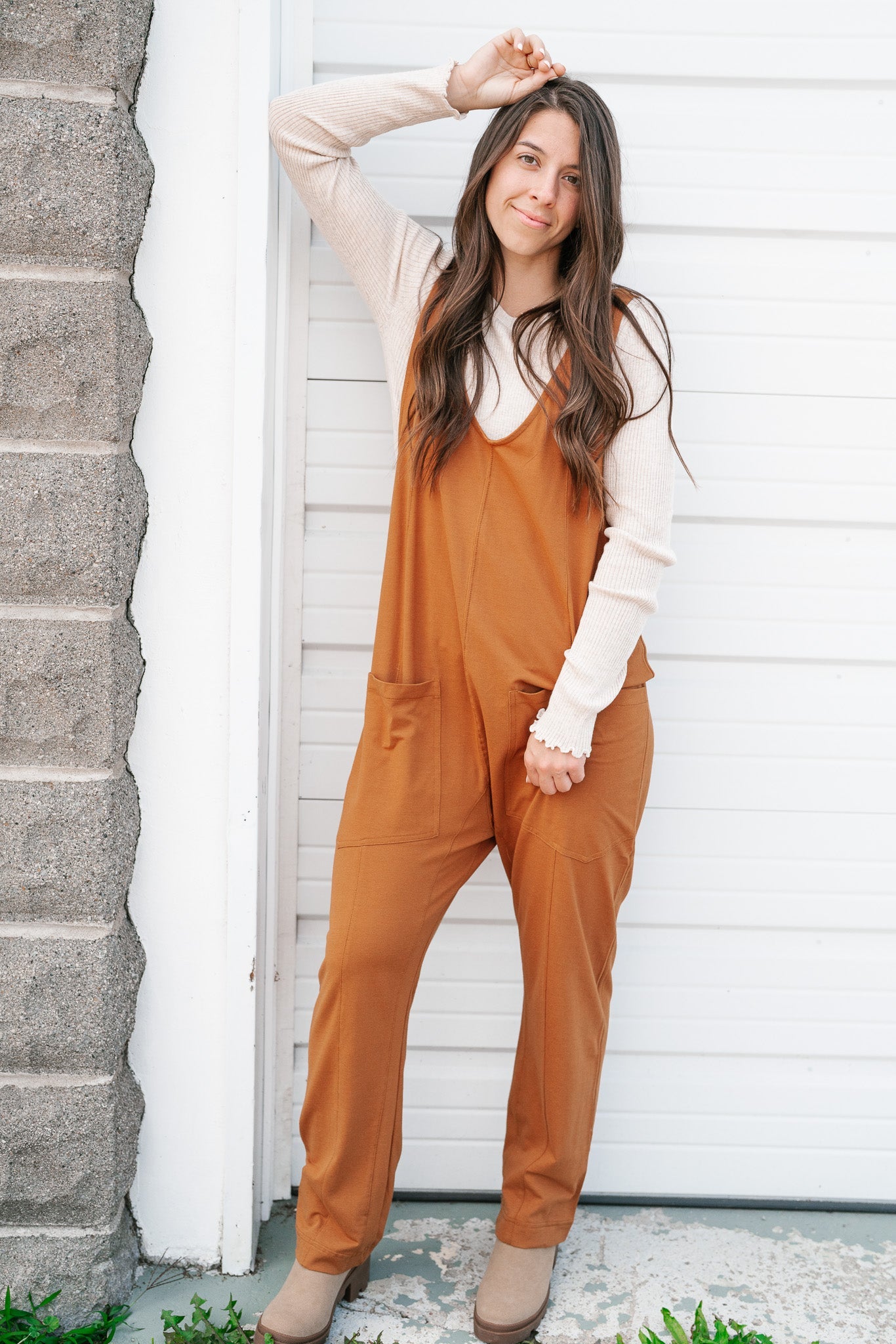 Easygoing Jumpsuit- Camel
