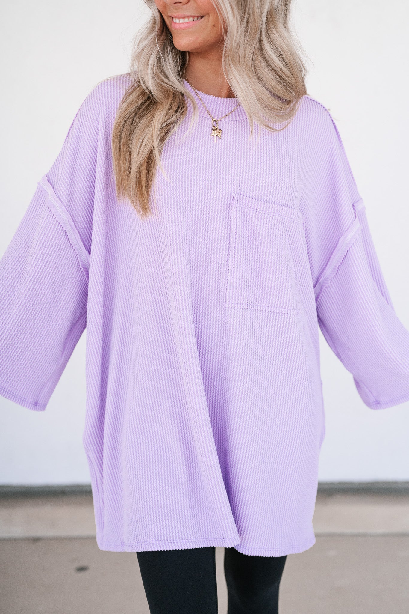 Forever Ideal Ribbed Top - Lavender