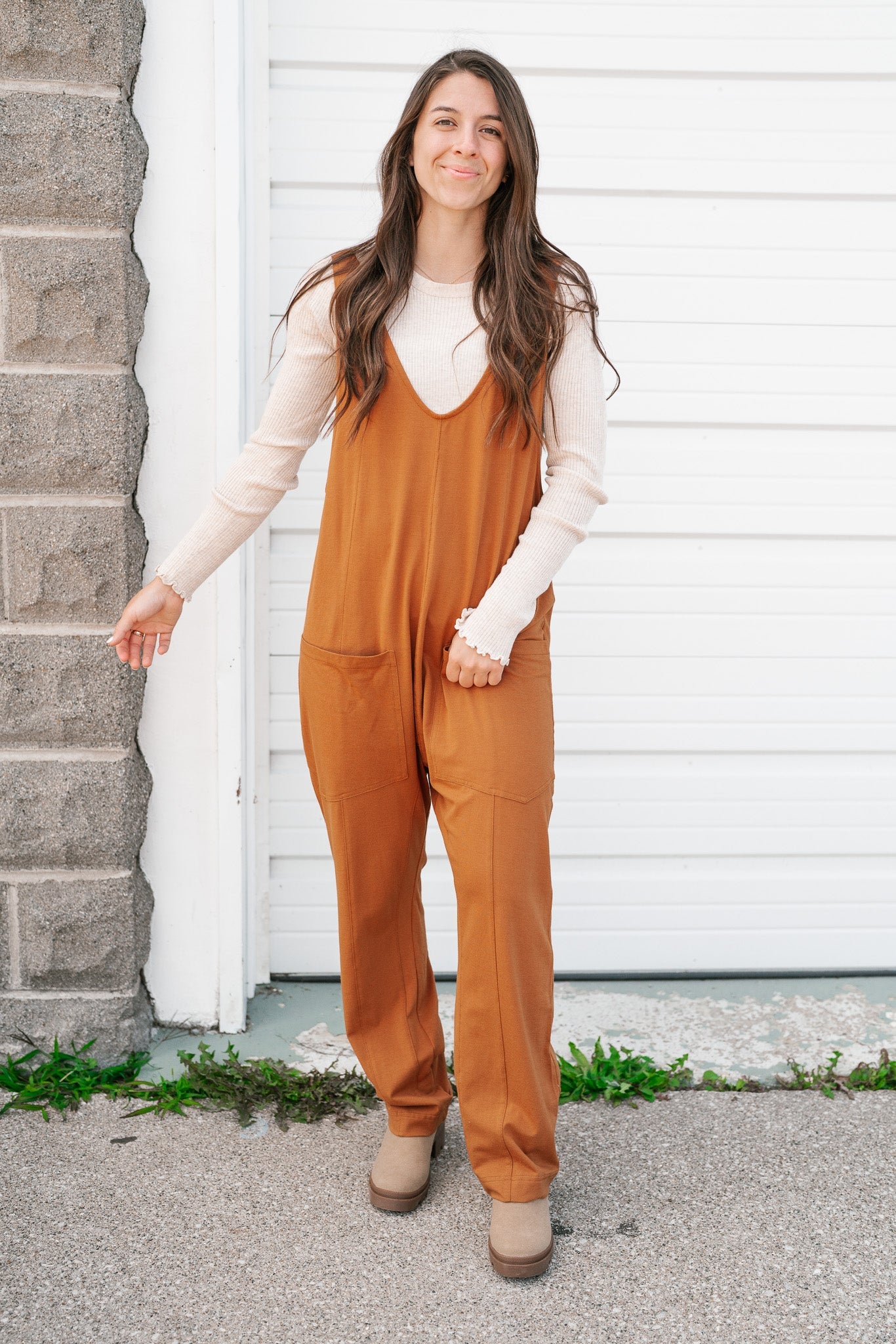 Easygoing Jumpsuit- Camel