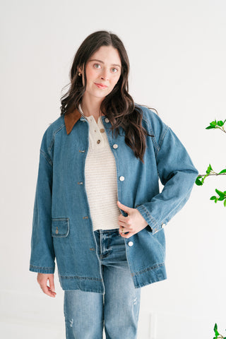 Stonebrook Corduroy Collar Denim Jacket