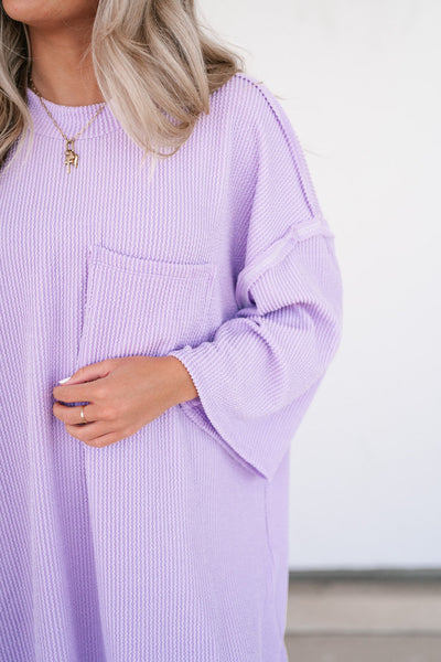 Forever Ideal Ribbed Top - Lavender